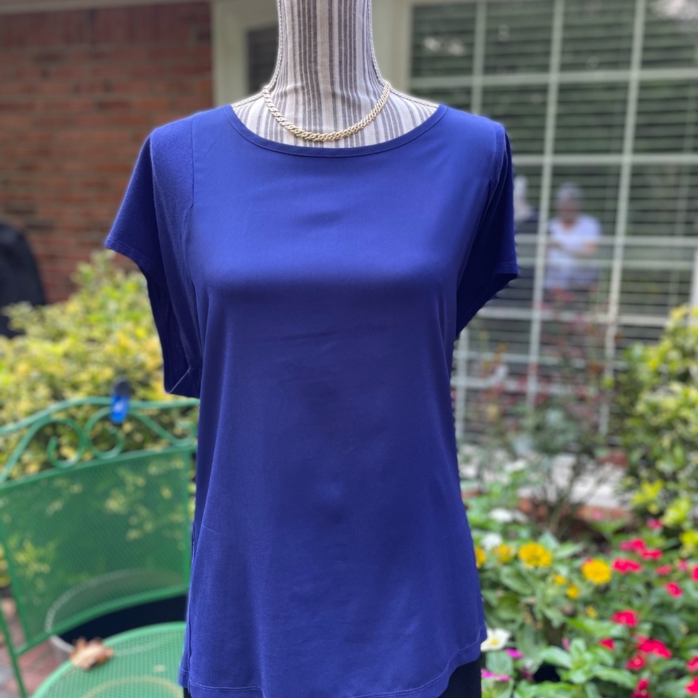 CHICO’S cap sleeved royal blue top size 3 PT